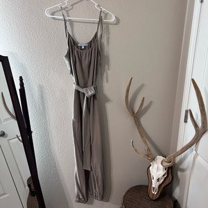 Shoulder-tie long jumpsuit